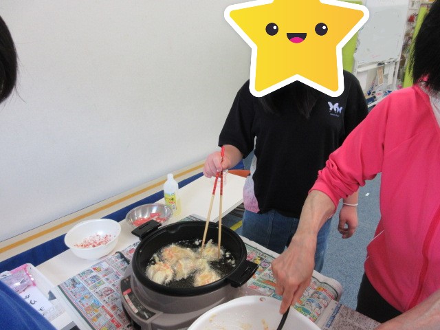みんなで天ぷらを作りました！/福島西中央教室